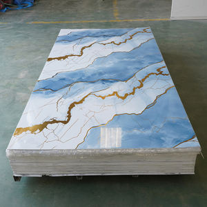 Профессиональное производство: Декоративный ПВХ-лист с УФ-покрытием под мрамор, 1.22*2.4 м, 2.8 мм, для внутренней отделки, глянцевый, экологичный, водонепроницаемый, с возможностью резки - Product Image 2