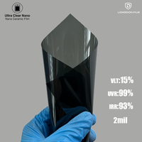 Película solar nano cerámica PET para ventanas, antiarañazos, con protección UV, de 2 mil.