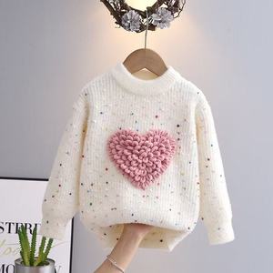 Mới Đến Nghiên Cứu Trong Nhà Đọc Sách Mặc Dệt Hình Trái Tim Mô Hình Trẻ Em Áo Len Cô Gái Áo Len - Product Image 2