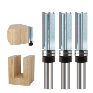 1/2inch 12mm Round Shank 3 Flutes Straight Carbide Tipped Powder Coated 55HRC Face Mill for <b>Trimming</b> Grooving 2 Bearings Cutter - Product Image 1
