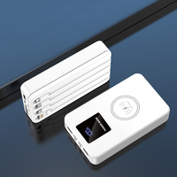 Boîtier de batterie externe 22,5 W 4*18650 avec charge rapide, boîte de rangement, 4 câbles en 1, double USB Type C Micro USB, kit de soudure rapide sans soudure