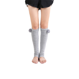 Cubiertas de <span class=keywords><strong>botas</strong></span> de punto de lana gruesa <span class=keywords><strong>para</strong></span> <span class=keywords><strong>mujer</strong></span>, calentadores de piernas largos de invierno con Bola de Pelo transpirable <span class=keywords><strong>para</strong></span> baile, Yoga <span class=keywords><strong>para</strong></span> pasos - Product Image 5