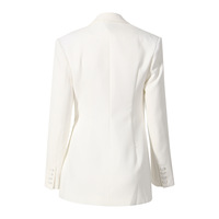 Printemps 2024 Niche Design plissé et torsadé blanc costume veste minceur taille à manches longues manteau pour les femmes