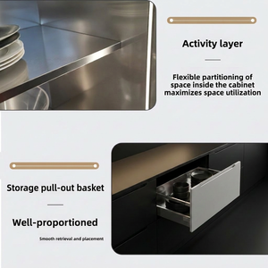 Gabinetes de Cocina para <span class=keywords><strong>Terraza</strong></span> de Acero Inoxidable con Parrilla Integrada, Encimera de Piedra Sinterizada y Refrigerador para Bebidas - Product Image 6