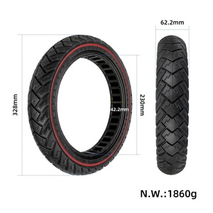 Neumático Sólido Ulip 14×2.5 con Diseño de Alas y Línea Roja, Resistente a Pinchazos, para Patinetes Eléctricos de 14 Pulgadas, 14*2.5 con Franja Roja - Product Image 2