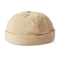 Street Trending New Model Custom Pure Color Cotton Docker Brimless Cap Sombreros para hombres