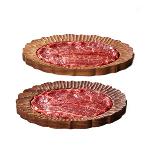 Solid Wood Embossed <b>Serving</b> <b>Tray</b> For Hot Pot Mushroom Platter Durable Shallow Dish - Product Image 4