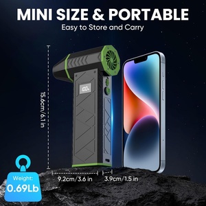 Souffleur d'air électrique rechargeable 8000 mAh, quatre vitesses, 130000 tr/min, ventilateur portatif haute vitesse, moteur sans balais pour extérieur et hôtel - Product Image 3