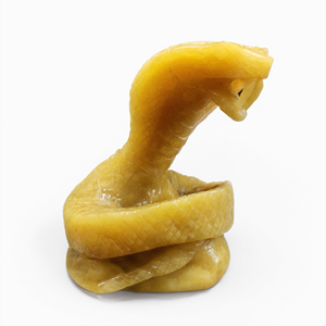 Escultura de serpiente cobra en piedra de calcita amarilla - sanación con cristales / chakra / reiki / energía - 4.2 pulgadas y 560 g (1.23 lb) - Product Image 2