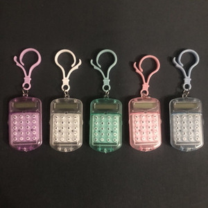Transparent Keychain Calculator 8 Digit Display Simple Calculation For Elementary Students With Battery Power - Product Image 1