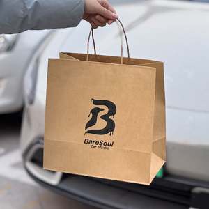 Custom Printed Disposable Eco-Friendly <b>Biodegradable</b> Recyclable Printed Twisted Handles for Car <b>Paper</b> Bags with Your Own logo - Product Image 6