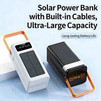 Batterie Externe Solaire Portable d'Extérieur en Gros d'Usine, Haute Capacité avec Câble Intégré, 50000mAh