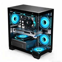 Boîtier PC haut de gamme avec ventilateurs, châssis PC gaming compatible M-ATX ITX, refroidissement liquide 360 mm, 7 emplacements pour ventilateurs, 1 SSD, 1 HDD, accessoire pour PC.