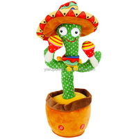 Jouet magique cactus dansant avec enregistrement répété, danse TikTok, chant, fonction de recharge