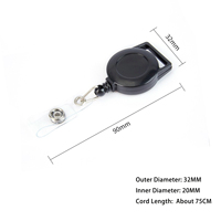 Vente en gros Boucle à tirer facile 32mm Longe rétractable Bobine de badge Porte-clés avec vinyle Plastique Sangle d'identification Cou Corde Porte-badge Clip