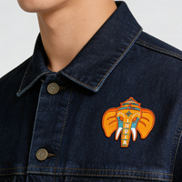 Patchs brodés personnalisés de haute qualité, appliques mignonnes d'animaux de dessin animé, patchs pour sweat-shirt, patch brodé d'éléphant indien pour chapeau