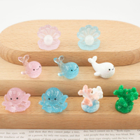 Breloques en résine d'animaux marins pour accessoires de cheveux DIY, pendentifs et décorations en colle crème