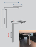 Pied de table pliable en alliage d'aluminium pour camping-car, support de table télescopique mural rotatif à 360 degrés pour accessoires de camping-car