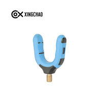 Système de support de canne à pêche à la carpe en forme de V, tête de support de canne en plastique ABS léger avec coussinet antidérapant en TPE pour canne à pêche à la carpe européenne