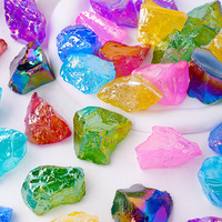 Pierre de Diffusion d'Arômes en Cristal Naturel Plaqué Multicolore, Pierre Brute en Éclats de Cristal, Vente en Gros