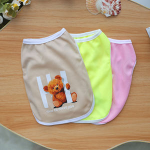 Pet Vest Cartoon <b>Bear</b> Print Candy Colors <b>Cute</b> Pullover For Cats And Dogs Spring Summer Thin Polyester - Product Image 3