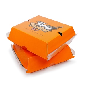 Tùy chỉnh in ấn logo bán buôn dùng một lần Takeaway Burger ăn trưa bao bì thực phẩm Giấy gợn sóng vỏ sò Burger hộp - Product Image 3