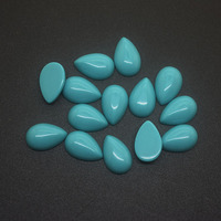 Cabochon synthétique turquoise bleu à fond plat en forme de poire 8x12mm pour bijoux