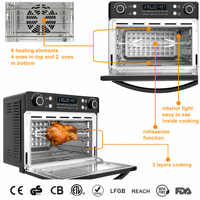 Four à friture sans huile grande capacité 30L 1700W, four à air multifonction pour la cuisson et la rôtissure à domicile