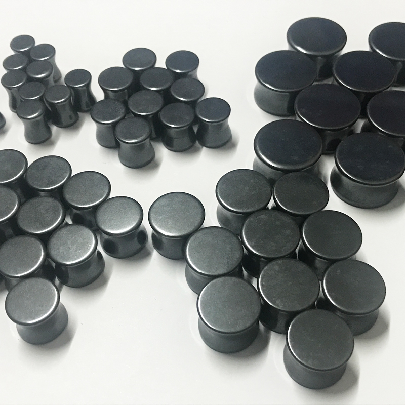 8mm-20mmヘマタイトボディピアスジュエリー ダブルフレアイヤープラグ