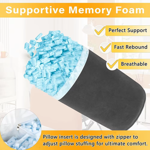 Mousse à mémoire <span class=keywords><strong>demi</strong></span>-<span class=keywords><strong>lune</strong></span> traversin inclinable chaise de couchage tête dossier <span class=keywords><strong>coussin</strong></span> avec sangle élévation du pied jambe oreiller genou oreiller - Product Image 3