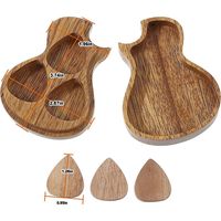 Wholesale Customized Handmade Wooden Guitar Shaped Case Holder Picks Stringed Instruments Parts Accessories for Acoustic