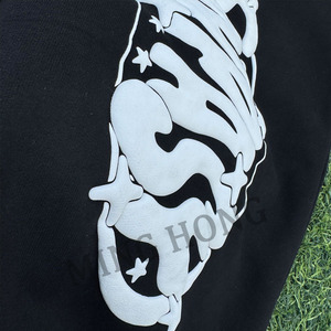 Custom Puff Print Heavyweight Fleece Cropped Hoodie And <b>Sweatpants</b> <b>Sets</b> Men's Tracksuit - Product Image 6