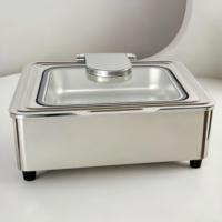 Plat à réchaud en acier inoxydable 304 poli miroir, chauffe-plats de luxe commercial haut de gamme pour buffet, équipement de restauration professionnelle