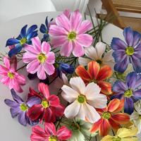 Bunga Gerbera Daisies Palsu Sutra untuk Pernikahan, Rangkaian Bunga untuk Aula, Dekorasi Bunga Lantai, Tampilan Bunga Modern Nordik