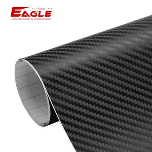 Eaglevinyl Glossy Matte Zwarte Auto Film Luchtbel Gratis 152Cm Pvc 3D Koolstofvezel Auto Wrap Vinyl Wrap