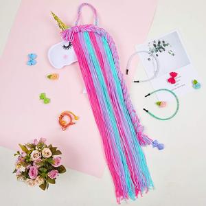 Bambini nursery soggiorno <span class=keywords><strong>macrame</strong></span> unicorno dell'arco dei capelli del supporto delle ragazze wall hanging decor e clip di capelli del bambino hanger organizzatore - Product Image 5