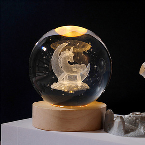 Changement coloré <span class=keywords><strong>rgb</strong></span> 3D usb nébuleuse Saturne Jupiter système solaire planète lune boule de cristal veilleuse décoration intérieure - Product Image 6