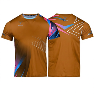 Men's Sublimated Short Sleeve <b>Tennis</b> Jersey Crew Neck Moisture Wicking Fitted Geometric Print All Seasons Sport Apparel - Product Image 6