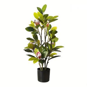 Árbol de <span class=keywords><strong>Magnolia</strong></span> artificial, de <span class=keywords><strong>Magnolia</strong></span> <span class=keywords><strong>grandiflora</strong></span> falsa realista para decoración de jardín de paisaje, precio al por mayor de suministro a granel - Product Image 1