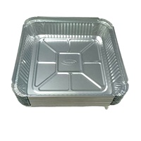 Barquettes en aluminium 9x9 pouces (230x230x48 mm) – Contenants à emporter 1500 ml – Emballage alimentaire en feuille d'aluminium – Barquettes jetables en aluminium