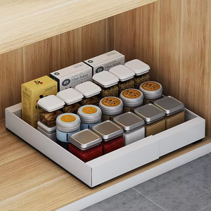 Les armoires coulissantes organisent les tiroirs coulissants étendus et fixent les étagères de stockage de film collé dans les armoires inférieures de cuisine - Product Image 3