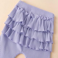 Ensemble barboteuse côtelée pour bébé, vente en gros, vêtements pour bébé fille, ensemble deux pièces doux à manches longues et pantalon long, barboteuse unie à volants