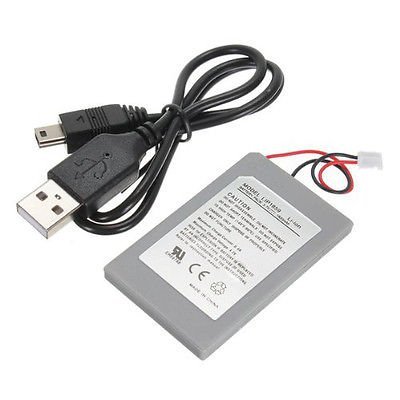 1800mAh Replacement Battery Power Supply USB Data Charger Cable Cord Pack for PS3 Controller Battery