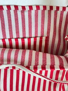 Summer New Fashion Large Capacity Ladies Canvas Beach Handbag Striped Cotton Shopping Tote Bag - Product Image 5