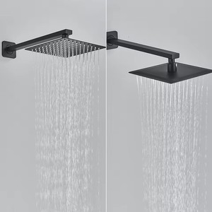 Robinet <span class=keywords><strong>de</strong></span> douche mural noir mat pour salle <span class=keywords><strong>de</strong></span> bain, mitigeur eau chaude/froide avec jet <span class=keywords><strong>de</strong></span> pluie <span class=keywords><strong>de</strong></span> 8/10/12/<span class=keywords><strong>16</strong></span> pouces et douchette à main - Product Image 2