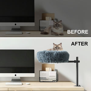 Hauteur réglable Rotation <span class=keywords><strong>à</strong></span> 360 ° Lit de bureau pour chat Matériau écologique en fibre de <span class=keywords><strong>bois</strong></span> Support de table peu encombrant Nid <span class=keywords><strong>suspendu</strong></span> pour chats - Product Image 3