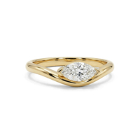 Bague de Fiançailles et de Mariage Solitaire 1 Carat en Zircon Cubique Taille Marquise, Plaqué Or, Argent Sterling 925, Bague Diamant Moissanite, Bijoux pour Femme