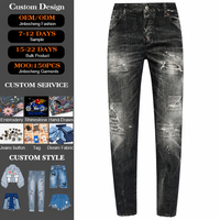 Jeans droits skinny pour femmes, effet peinture éclaboussée et patchwork, fabrication sur mesure, livraison rapide, jeans personnalisés pour femmes