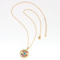 Rotating Zirconia Flower Pendant Necklace Accessory Set Anti-anxiety Adjustable Ring Fashionable Wedding Jewelry Gift