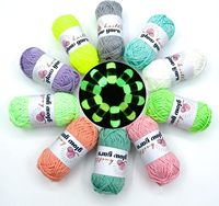Polyester/Cotton Luminous Glow in Dark Dyed Eco-Friendly Crochet Yarn for Hand Knitting & Crocheting Crafts Christmas Amigurumi